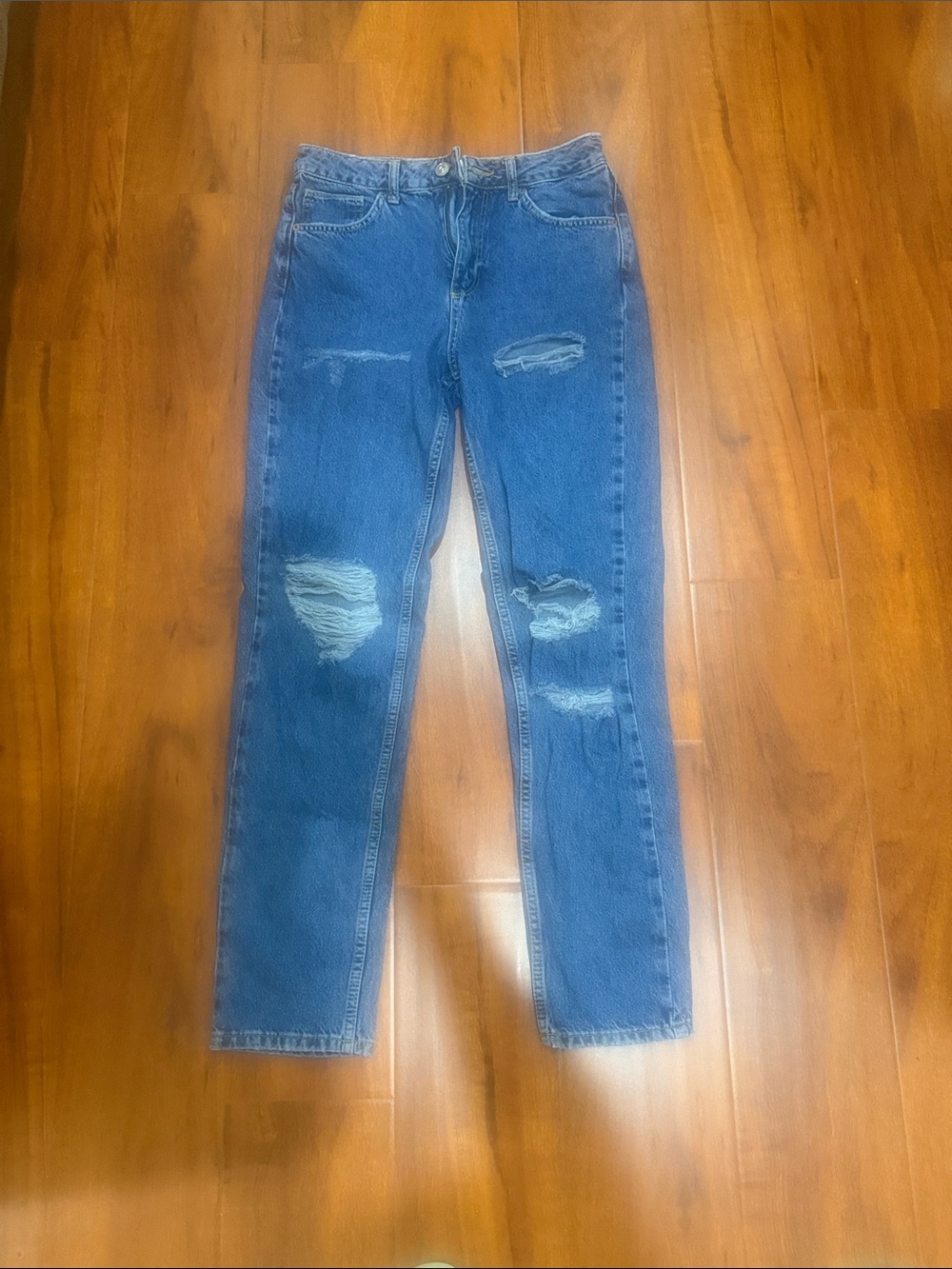 BDG Blue Ripped Slim Straight Jeans